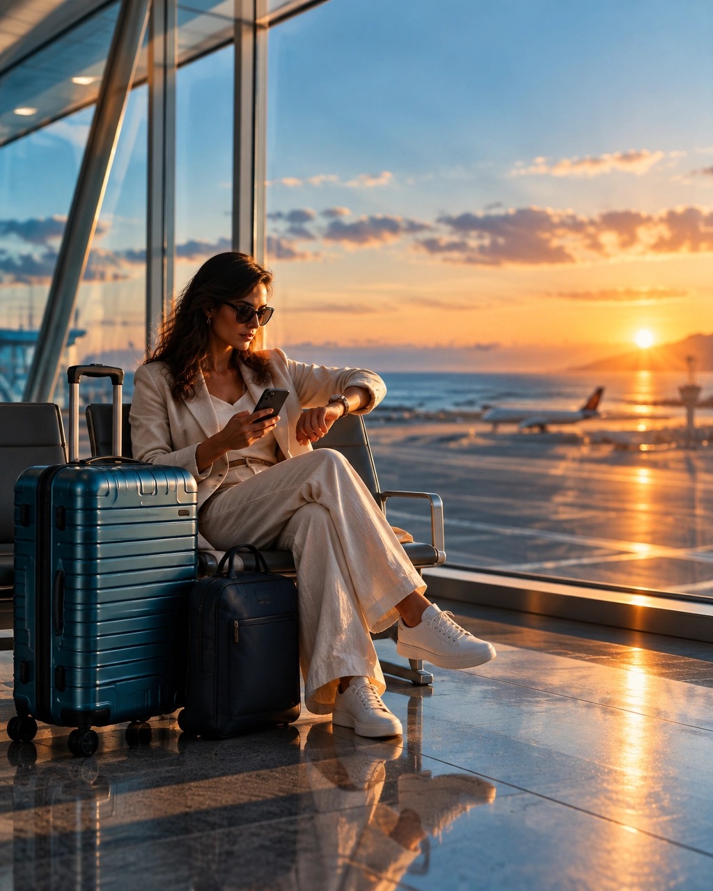 A traveler on the phone with an assistance service while abroad